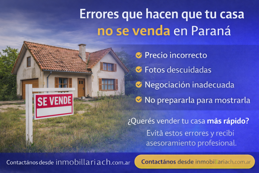 Errores que hacen que tu casa no se venda en Paraná (y cómo evitarlos)