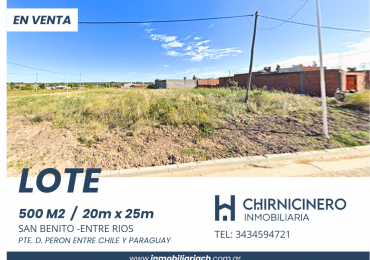 LOTE EN VENTA - SAN BENITO - PARANA ENTRE RIOS